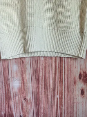 English Factory Ivory Puff Sleeve High Crewneck Sweater Size XS thumbnail 9