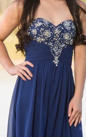 Long Blue Dress Size 0 thumbnail 3