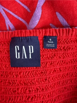Gap Linen-Blend Midi Dress in Purple Lilac and Red Coral Floral Size Small Tall thumbnail 9