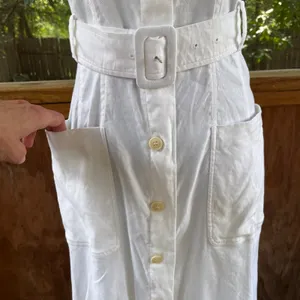 Ted Baker Jancita White Linen Blend Belted Button Front Dress Size 1 (S) thumbnail 6