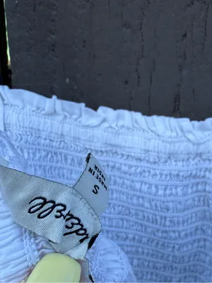 Madewell Lucie Smocked Tank Top White Size Small thumbnail 6