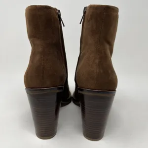 Gianni Bini Tovyy Booties Brown Suede Leather Block Heel Zip Up Women’s Size 7.5 thumbnail 9