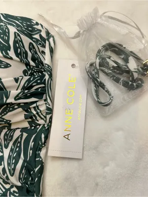 Anne Cole Strapless Green Tropical-Print One-Piece Swimsuit thumbnail 3