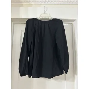 New Old Navy Black Long Sleeve Peasant Blouse Top Women’s Size Medium Modest thumbnail 3