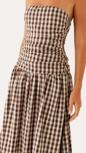 Peppermayo Carmel Maxi Dress - Brown Gingham thumbnail 2
