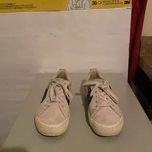 CARIUBA CATIBA Pro Ivory Black Organic Canvas Leather Sneakers $118 EUC Wmn 8 thumbnail 5