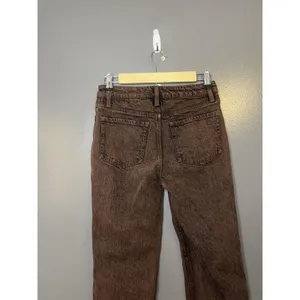 Zara Jeans Womens 2 Brown Acid Wash Straight Regular Fit Stretch Denim thumbnail 5
