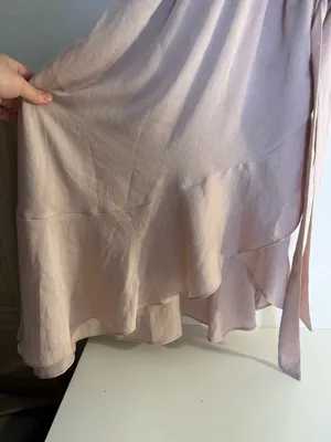 Express Blush Pink High-Low Halter Dress with Waist Tie thumbnail 3