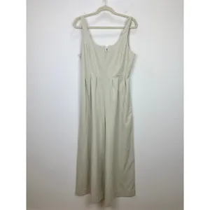 Madewell Wide Leg Jumpsuit Drapey Twill Muted Stone Beige Minimalist US 6 NWT thumbnail 6
