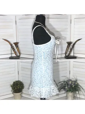Shein Cami Slip Dress Embroidered Mesh Size 4 thumbnail 7