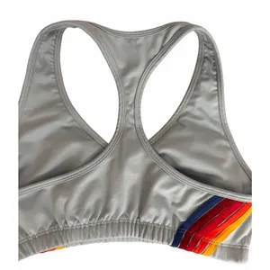 Aviator Nation 5 Stripe 4" High Rise Biker Shorts & Sports Bra Mist Women's Sm thumbnail 7