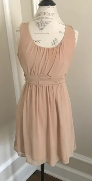 Kingdom B Beige Short Sleeveless Dress Size S thumbnail 1
