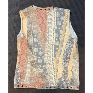 Mural Arts Embroidered Studded Boho Vest Womens Small Festival Hippie Patchwork thumbnail 13