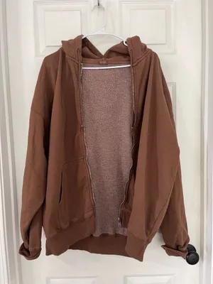 Brandy Melville Zip-Up Hoodie Brown John Galt thumbnail 1