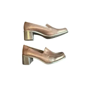 Croft & Barrow Chantal Brown Leather Block Heel Loafers Size 8 Med thumbnail 2