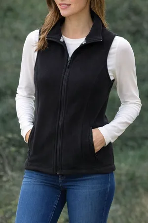 Columbia Black Fleece Vest Women’s Small Zip Up Lightweight Outdoor Layering thumbnail 1