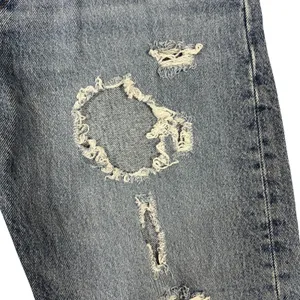 Levi's Premium 501 Jeans 28 Distressed Ripped Thrashed Grunge Straight Leg Denim thumbnail 9
