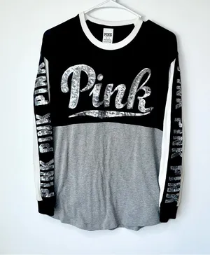 VS PINK Bling Campus Long Sleeve Tee! thumbnail 1