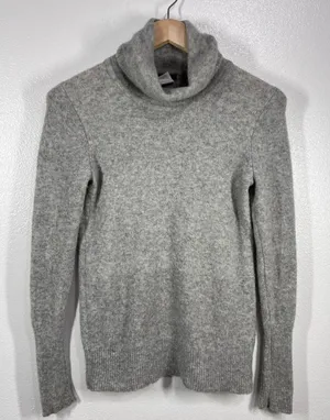 J.Crew Merino Wool Alpaca Blend Turtleneck‎ Sweater Womens Small Gray Soft Chic thumbnail 1