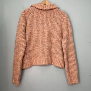 Sincerely Jules Size Medium Pink Wool Blend Cropped Chunky 1/4 Zip Sweater Boho thumbnail 5