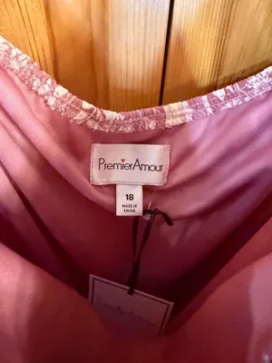 Premier Amour Pink Floral Off-the-Shoulder Pleated Maxi Dress NWT Size 18 (7675) thumbnail 4