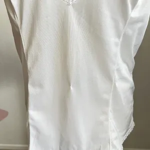 Vintage White Lace Trim Tank Top, Coquette‎ Balletcore Y2K Lingerie Bridal Large thumbnail 3