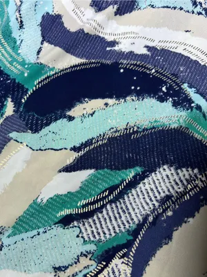 JM Collection Sleeveless Dress Blue Teal Abstract Twist Keyhole Neck Size Large thumbnail 5