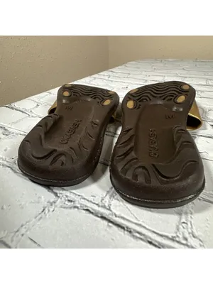 OKABASHI Women’s Gold Brown Slides Size Medium Slip On Sandals US Sz 6.5-7.5 thumbnail 12
