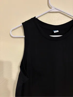 Old Navy Tall Large Black Sleeveless Tank Shift Dress 100% Cotton thumbnail 6