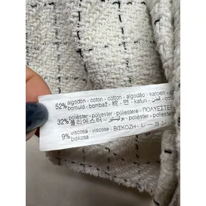 ZARA Oversized Tweed Shacket Overshirt‎ Women XS Ivory Check Textured Oversized thumbnail 5
