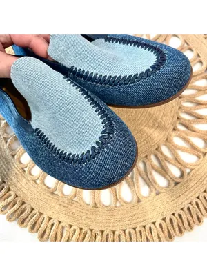 Franco Sarto Flexa Gala Slip-on Flat Loafers Size 6 Blue Denim Coastal Prep thumbnail 8