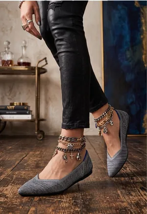 VHTF: Rothy’s ➤ The Point Ballet Ballerina Flat ➤ Granite Heather ➤ 7M ➤ Retired thumbnail 1
