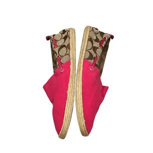 Coach Women's Vibrant Pink Tan Espadrille casual Slipon Shoes 7 thumbnail 4