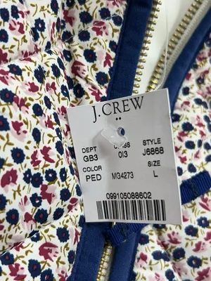 NWT J Crew Mercantile Women Vest Large Floral Quilted Full Zip Preppy Outdoor thumbnail 6