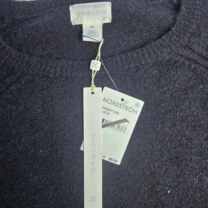 Caslon NWT Nordstrom Womens XXL Black Crewneck Raglan Sleeve‎ Knit Sweater thumbnail 2