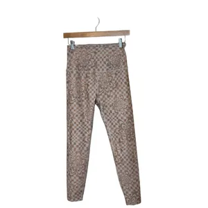 Beyond Yoga Check Flower Endurance High Waisted Leggings Size‎ Medium Tan Brown thumbnail 3