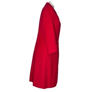 PETER PAN Tailors Red Coat Midi Lined Handmade Womens Small VINTAGE Hong Kong thumbnail 3