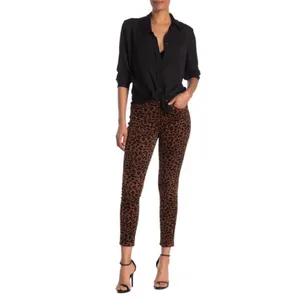 NWT BlankNYC Leopard Corduroy Mid-Rise Skinny Jeans SZ-31 Brown Black thumbnail 3