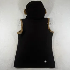 Marmot Womens Black Hooded Softshell Vest Faux Fur Trim Fleece Lined Small thumbnail 11