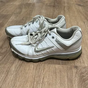 NIKE | Women's Y2K Chunky Air Max 360 White Silver Low Top Trainer Sneakers, 7.5 thumbnail 2