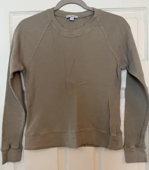 James‎ Perse Waffle Knit Thermal Top Oatmeal Long Sleeve Warm Quiet Luxury Small thumbnail 1