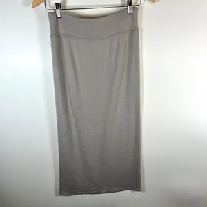 Wilfred Free Gray Ribbed Knit Midi Skirt Side Slit women' Size Small chic sexy‎ thumbnail 6