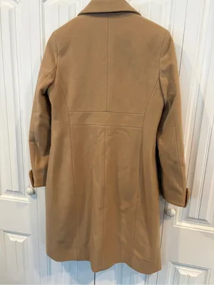 Kenneth Cole reaction tan longline pea coat size 8 thumbnail 2