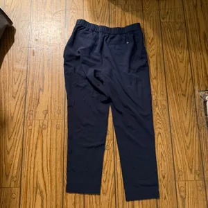 Banana Republic Tapered Ankle Dress Pants 10 Navy Blue Elastic Back Workwear thumbnail 3