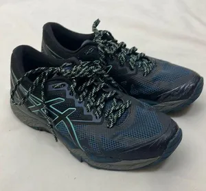 ASICS Gel-Fuji Trabuco 6 Black and Blue Running Shoes woman’s size 7 1/2 thumbnail 1