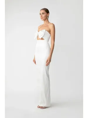 Sau Lee Esther Strapless Column Gown White Womens Size 2 thumbnail 2