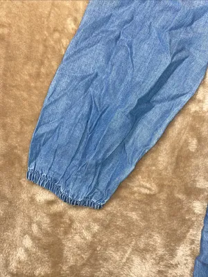beachlunchlounge Light Blue Denim Button-Front Dress thumbnail 4