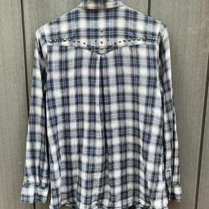 Love Stitch Plaid Western Shirt With Studs thumbnail 5