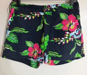 Polo Ralph Lauren Womens Navy Bright Hibiscus Floral Shorts Size 2 211603472002 thumbnail 1