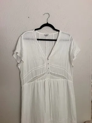 Rails white flowy tiered short sleeve cotton midi dress L. thumbnail 7